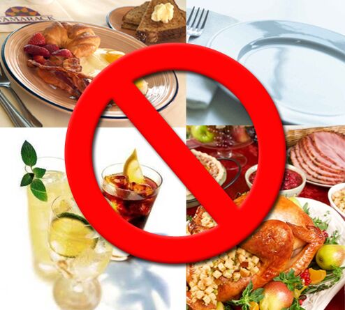 food prohibited for gastritis