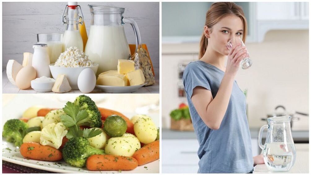 Diet to worsen gout - water, dairy products, cooked vegetables