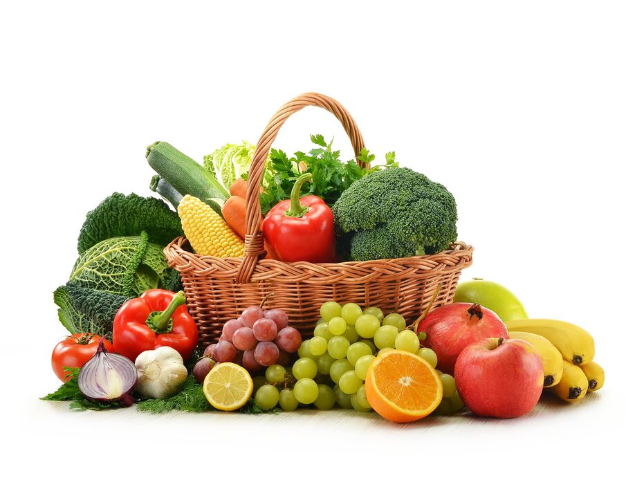 fresh fruits and vegetables during diet