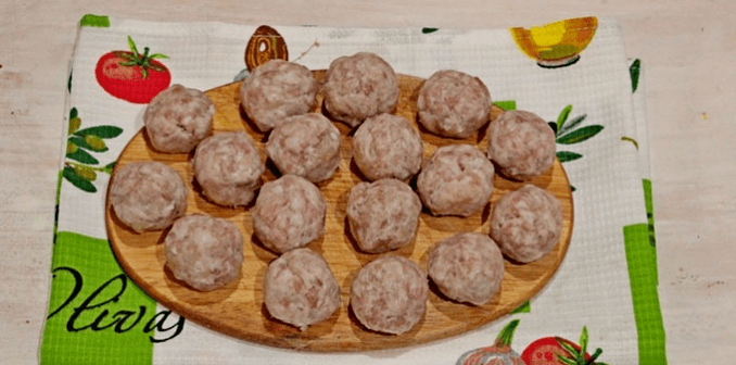 Induction cooked meatballs